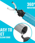 Deburring Tool Pro Grade With 12 M2 High Speed Steel Blades, 360 Degree Rotating Head shown smoothing metal edge