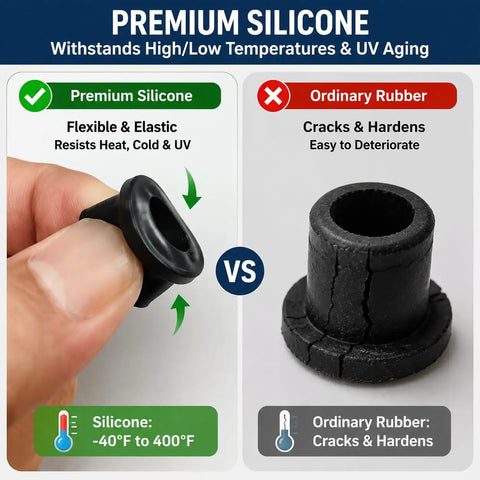 Six Size Silicone Grommet Kit With 100 Pcs T Type Grommets For Automotive Firewall Wiring And Cable And Pipe Holes Waterproof And Heat Resistant Hole Plugs For Electrical Irrigation Plumbing And More Storage Case Included, silicone vs rubber