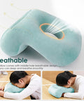 Donut Desk Nap Pillow Cushion With Velvet Fabric, Soft Donut Shaped Pillow For Face Down Sleepers, Hollow Design For Neck And Back Support, Washable, Cozy Office And School Nap Pillow 32 cm