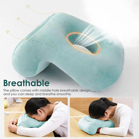 Donut Desk Nap Pillow Cushion With Velvet Fabric, Soft Donut Shaped Pillow For Face Down Sleepers, Hollow Design For Neck And Back Support, Washable, Cozy Office And School Nap Pillow 32 cm