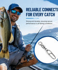 Speed Clips For Fishing Lures And Snap Swivels 30 Pack Heavy Duty Stainless Steel Quick Snap Ball Bearing Swivels For Freshwater And Saltwater Tackle Durable Power Clips For Lure Rigging, fishing lure clip shown