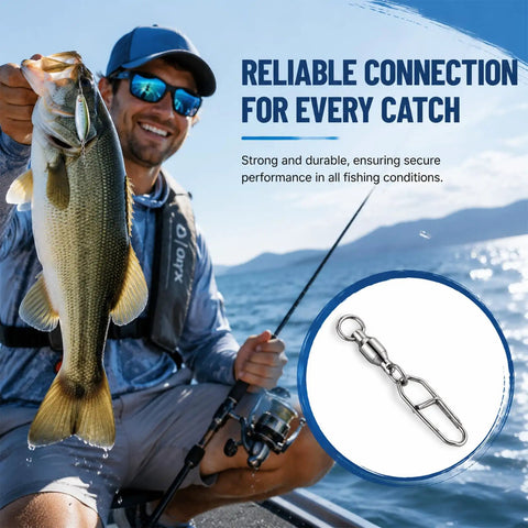 Speed Clips For Fishing Lures And Snap Swivels 30 Pack Heavy Duty Stainless Steel Quick Snap Ball Bearing Swivels For Freshwater And Saltwater Tackle Durable Power Clips For Lure Rigging, fishing lure clip shown