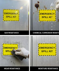 Go To Emergency Spill Kit Label Decals Pack Of Ten Five By Three And A Half Inch Vinyl Self Adhesive Waterproof Safety Signs