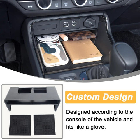 3-Piece Center Console Organizer Set for Honda CR-V and CR-V Hybrid 2023 2024 2025 2026 with armrest and hidden storage.