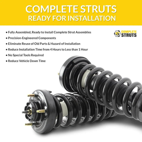 All-In-One Front Strut Assemblies With Coil Springs And Rear Shocks For 2010 2013 Mazda 3 Set Of 4 Bolt-In Replacement Ready-To-Ride