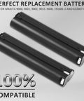 2 Pack Beefed Up 3600mAh NiMH Replacement Battery Pack For 9.6V Tools, shown side by side against a gray background.