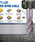 GOUGOUGA 10-piece HSS end mill set with 4-flute straight cutters for wood and metals