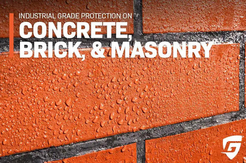 Heavy Duty Penetrating Concrete Sealer And Ultra Concentrate Water Oil Salt Repellent Makes Four Full Gallons From Just One on wet brick surface.