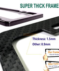 Anti Theft License Plate Frames With Carbon Fiber Look Aluminum Construction And Stainless Steel Anti Theft Screws thickness comparison