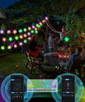 Outdoor party setting with Lit 32 8Ft RGB Fairy Lights With 66 Acrylic Star LEDs Plug In App And Remote Control, music sync.