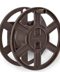 Side view of Bronze Wall Mount Hose Reel With Side Winding Design Holds Up To One Hundred Feet Of Five Eighth Inch Hose Easy Install