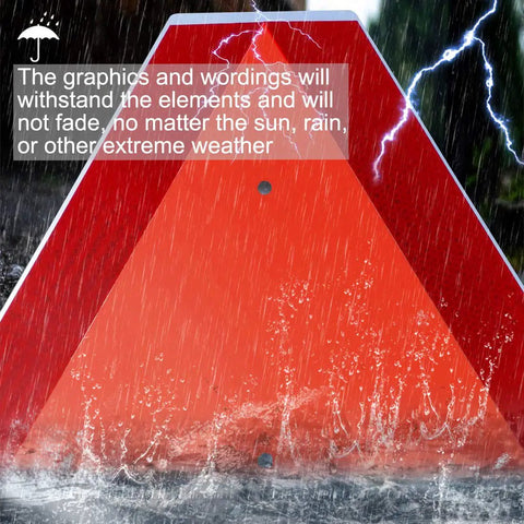 Slow Moving Vehicle Sign For Golf Carts And Farm Vehicles, 14 Inch By 16 Inch Aluminum Diamond Grade Reflective Safety Triangle