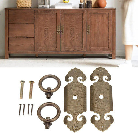 Vintage Brass Cabinet Pulls For Drawers And Doors, Double Open Vertical Retro Handle With Fish Pattern, Durable Shoe Cabinet Wardrobe Drawer Knob, Classic Hardware That Delivers A Solid Old School Look