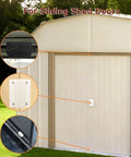 Door Tune-Up Kit For Arrow Shed Sliding Doors Full Replacement Set With 4 Lower Door Guides, 4 Door Slides, 2 Door Handles, Screws And Nuts, Includes 1 Screwdriver, Replacement Part Dk100 A, Compatible With Arrow Shed Doors, Easy To Install And Smooth, installed on shed.