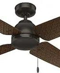 Sunnyvale Indoor Outdoor Ceiling Fan 52 Inch Bronze With Pull Chain Control Tropical Cocoa Blades Multi Speed Reversible Motor WhisperWind