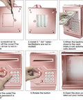 Cool Mini ATM Piggy Bank For Kids With Electronic Code Lock And Money Counter, Safe Coin Bank For Boys And Girls, Password Lock Case In Rose Gold, Kid Approved Gift That Teaches Smart Saving Habits user instructions
