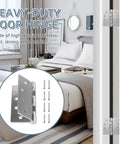 Six Pack Stainless Steel 4 Inch Door Hinges Set With Ball Bearing, Heavy Duty Square Corner Hinge For Exterior And Interior Doors, Satin Nickel Finish, Includes 48 Matching Screws on bedroom door
