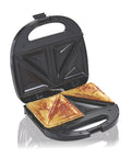 Hamilton Beach Electric Sealed Sandwich Maker Grill For Hot Pockets And Grilled Cheese with two toasted pockets inside.