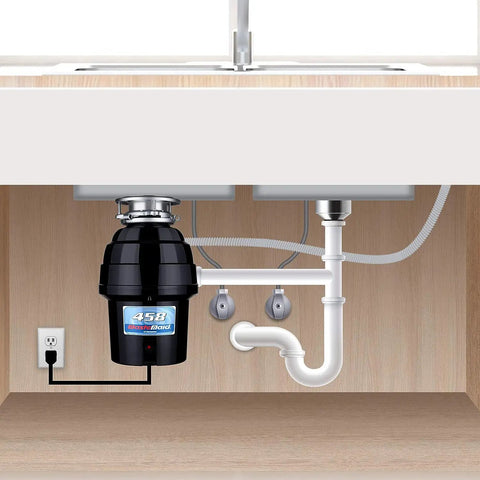 Installed Three Quarters HP Anti Jam Garbage Disposal with Stainless Steel Grinding System under kitchen sink