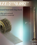 3600 Count Siding Nails 2 Inch 15 Degree Wire Collated Coil Nails For Sheathing Decking Fencing Replacement Parts Full Round Head