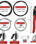 91 Piece Bike Cable Kit With Cutter, Complete Shifter And Brake Cables, Stainless Steel Housing, End Caps, O Rings, Cable Housing