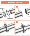 1.75 Inch V Band Clamp With Flange Kit Stainless Steel 304 For Turbo Downpipes And Exhaust Systems installation guide