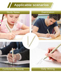 Beige Cream Gel Pens 12 Pack Set With Neutral Aesthetic Retractable Black Ink 0.5mm Fine Point for various writing uses.
