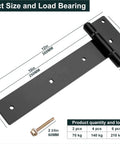 12 Inch Heavy Duty T Strap Gate Hinges For Barn Fence And Shed Doors 180 Degree Swing 4mm Industrial Steel Black Wrought Hardware