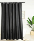 Black Fabric Shower Curtain Liner Lightweight Washable Cloth For Bathroom With Bottom Weight And Water Repellent Finish No Fuss Easy Care No PVC 72 By 72 Inches