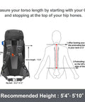 Measurement guide for Large Capacity Internal Frame Hiking Backpack 50L 60L 65L 70L 80L For Mountain Climbing And Camping