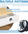 Slick Mushroom Cabinet Knobs With Fresh Black And White Abstract Marble Design Crafted From Premium Crystal Glass on drawer.