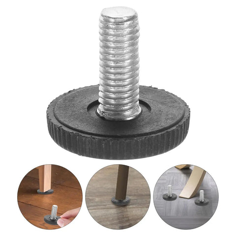 24 Pcs Adjustable Furniture Leveling Feet Screw In Legs For Dressers And Cabinets With Iron And Plastic Construction Easy Install Height Adjustment Floor Protection Wobble Free Stability For Any Home black screw-in leveling foot for furniture