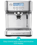 Front view of Ultra Espresso Machine With LCD Display And Powerful Milk Frother For Cafe Quality Lattes And Cappuccinos At Home
