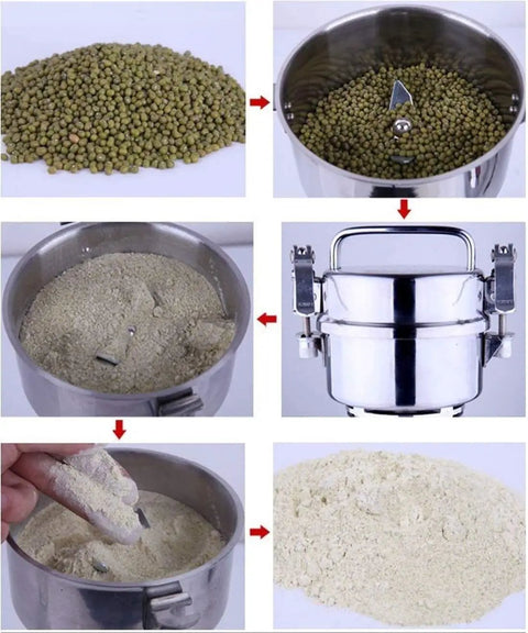 Swing Type Electric Grain Mill Grinder For Home And Commercial Use High Speed Powder Machine processing grains into fine powder