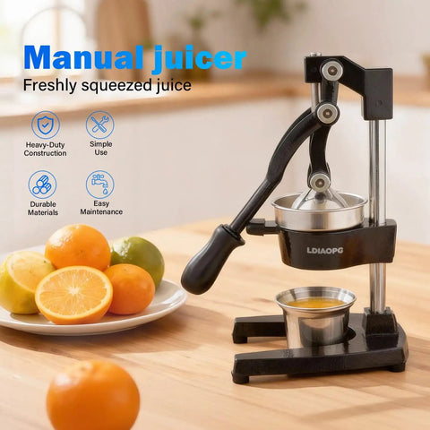 Heavy Duty Manual Citrus Juicer Press For Home Or Commercial Grade Kitchens Durable Cast Iron And Stainless Steel Hand Press