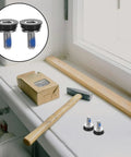 Get A Real Tough Set Of 10 Pcs Yardwe Steel Center Shaft Screws For Your Bike Crankset that show two black steel screws on a windowsill.