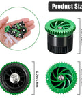 10 Pack Variable Arc Sprinkler Nozzles for 360 Degree Pop Up Sprinklers Replacement Adjustable Spray Heads in LawnGreen color