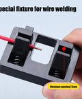 Compact Wire Soldering Clamp Holds Cables Tight For Precise Welding Jobs, Heat Resistant Electric Tool for wire welding with 7.3mm opening.