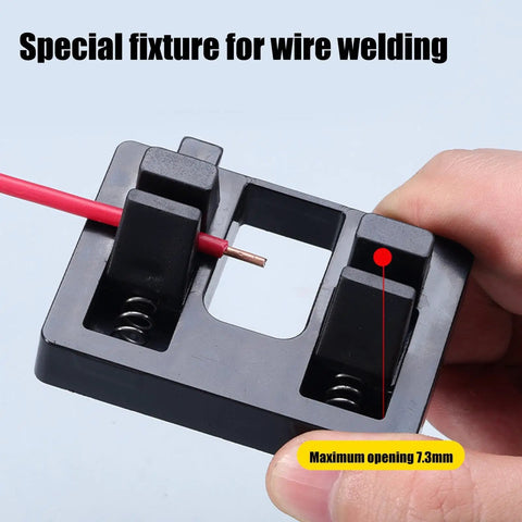 Compact Wire Soldering Clamp Holds Cables Tight For Precise Welding Jobs, Heat Resistant Electric Tool for wire welding with 7.3mm opening.