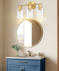 Three Light Vanity Light In Oil Rubbed Bronze With Clear Glass Shades For A Modern Bathroom Over Mirror Ideal For Bright Task Lighting