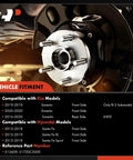 Wheel Bearing And Hub Assembly 5 Lug Front And Rear Fit Kia Sorento 2019 2020 Front S Submodel And 2016 2020 Rear AWD Plus Hyundai Santa Fe 2015 2018 Front Santa Fe Sport 2015 2018 Front And Santa Fe XL 2015 2019 Front, showing vehicle compatibility chart and reference part numbers.