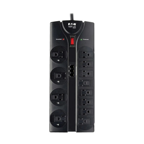 TLP1208TEL Home Theater Surge Protector Power Strip With 12 Outlets, Flat Plug, 8ft Extension Cord, 2160 Joules Of Surge Protection