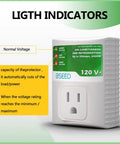 Heavy Duty Surge Protector For Refrigerator And Home Appliances 120V 20A 2400W displaying front view with light indicators