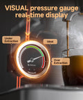 Pro Barista 15 Bar Espresso Machine With Precision 58 Millimeter Portafilter Analog pressure gauge displaying real-time extraction levels.