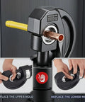 Close-up of Heavy Duty 120KN Electric Hydraulic Crimping Tool Kit With Sixteen Dies showing hydraulic head and mold replacement.