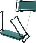 Heavy Duty Garden Kneeler And Seat Foldable Bench For Yard Work With Velcro Tool Pouches Converts To Kneeler Or Sit Down Chair