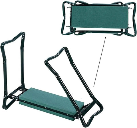Heavy Duty Garden Kneeler And Seat Foldable Bench For Yard Work With Velcro Tool Pouches Converts To Kneeler Or Sit Down Chair