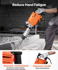 Worker using Beefy Heavy Duty Demolition Jack Hammer 2200W Electric Concrete Breaker with 1350 BPM, ergonomic handle visible