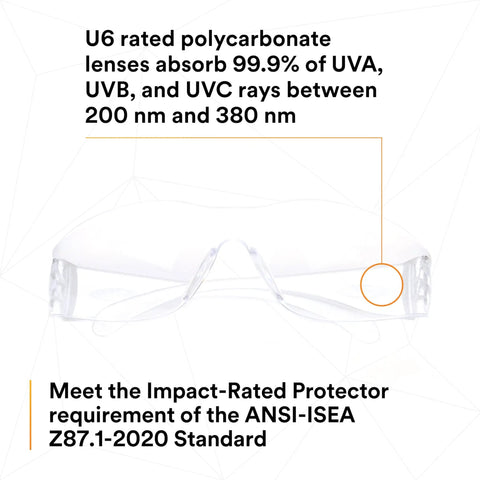 Virtua Lightweight Safety Glasses For All Day Eye Protection With Wraparound Coverage ANSI Z87 High Impact Clear Lens