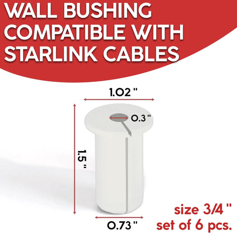 Dimensions of Split Design Wall Cable Pass Through Gasket For Three Quarter Inch Holes Silicone White Wire Grommet Cover Kit